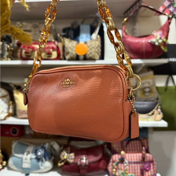 Coach Women's Coral pebble Leather small Bag - Picture 2 of 5